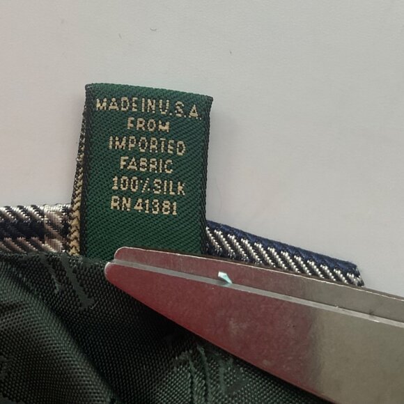 Lauren Ralph Lauren Blue Plaid Silk Tie Made In USA Classic Old Money Preppy - Picture 4 of 7